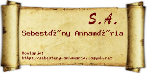 Sebestény Annamária névjegykártya