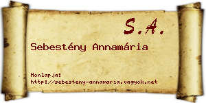 Sebestény Annamária névjegykártya